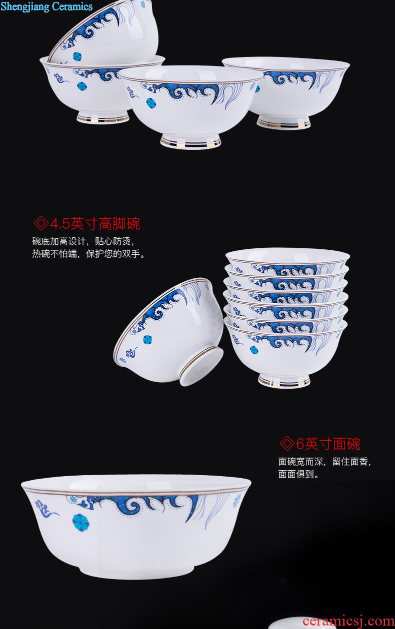 Jingdezhen kung fu tea set Contemporary and contracted household of Chinese style white jade ceramic tea pot lid bowl cups