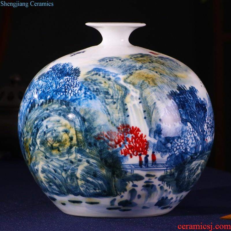 Jingdezhen ceramic creative furnishing articles jun porcelain kiln gourd vase contemporary household adornment wine sitting room decoration