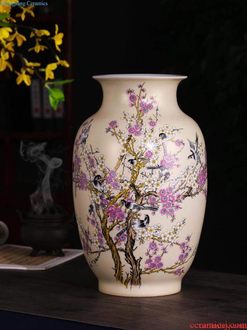 Jingdezhen ceramics big vase furnishing articles sitting room lucky bamboo modern Chinese style household adornment TV ark arranging flowers