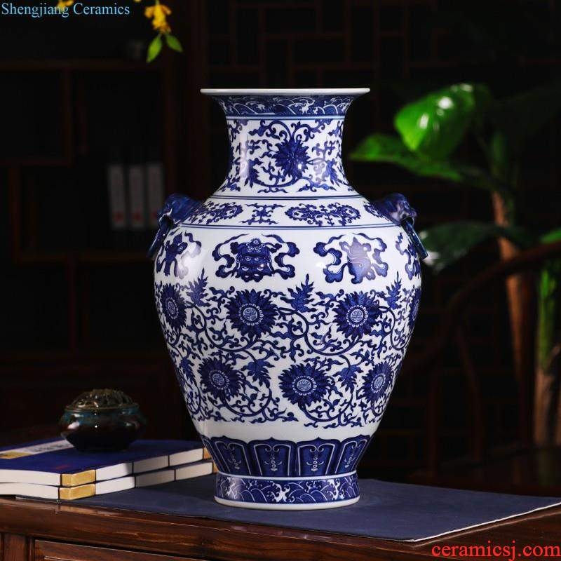 Jingdezhen porcelain ceramic hand-painted porcelain youligong gourd flower vase is placed the new Chinese style household ornaments