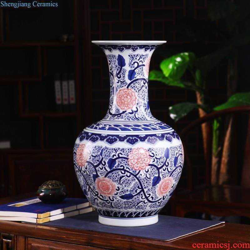 Jingdezhen ceramics craft the colour blue vase flower arranging new Chinese style household furnishing articles sitting room adornment ornament