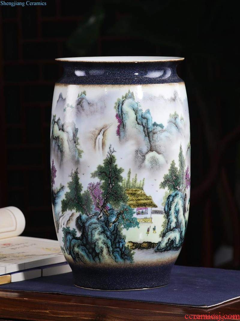 Jingdezhen ceramics big vase furnishing articles sitting room lucky bamboo modern Chinese style household adornment TV ark arranging flowers