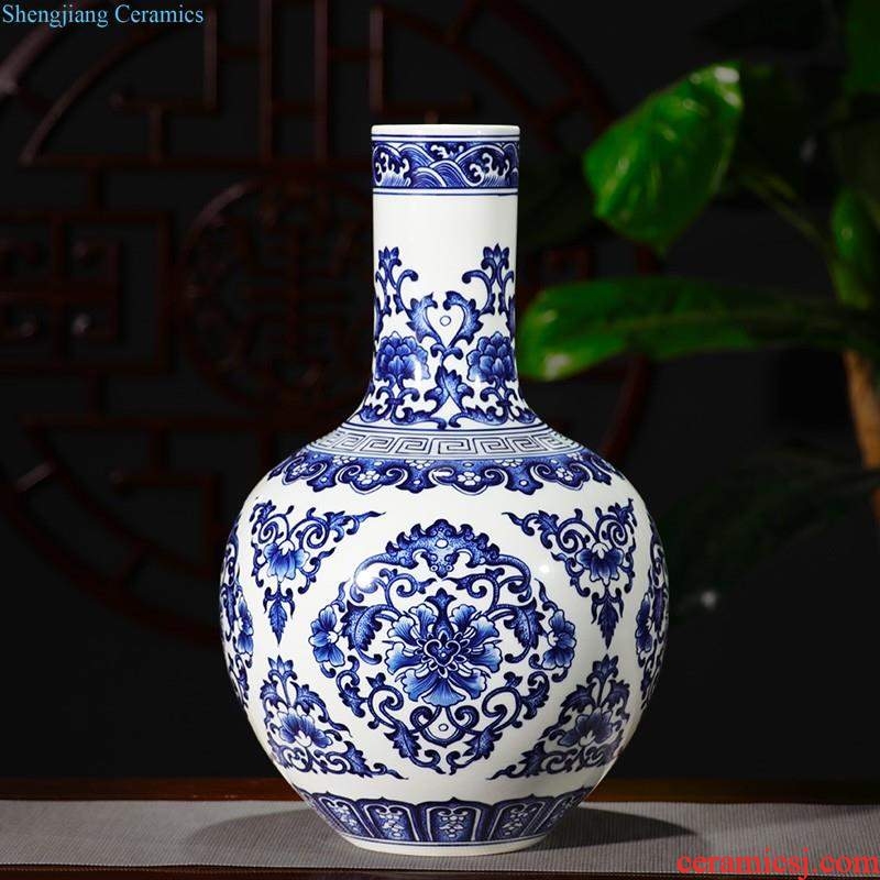 Jingdezhen ceramics hand-painted thin body of blue and white porcelain vase vase furnishing articles new Chinese style home sitting room adornment