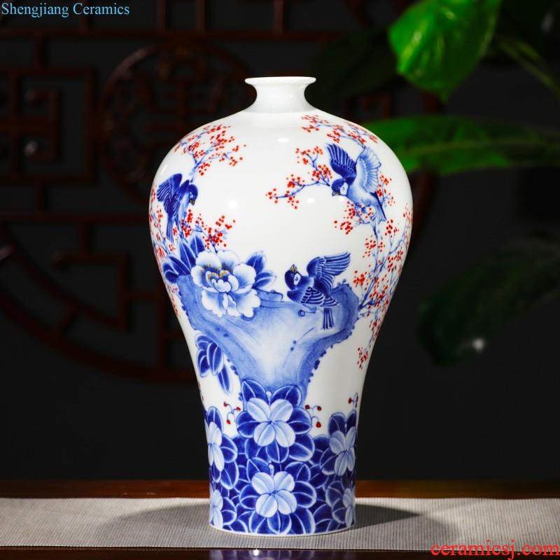 Jingdezhen ceramics hand-painted large big radish bottle vase vase of porcelain of new Chinese style living room home furnishing articles