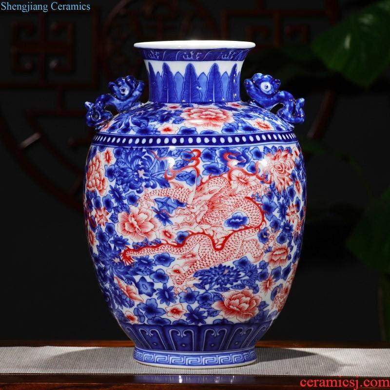 Hand-painted cornucopia of blue and white porcelain of jingdezhen ceramics feng shui plutus furnishing articles sitting room of new Chinese style household ornaments