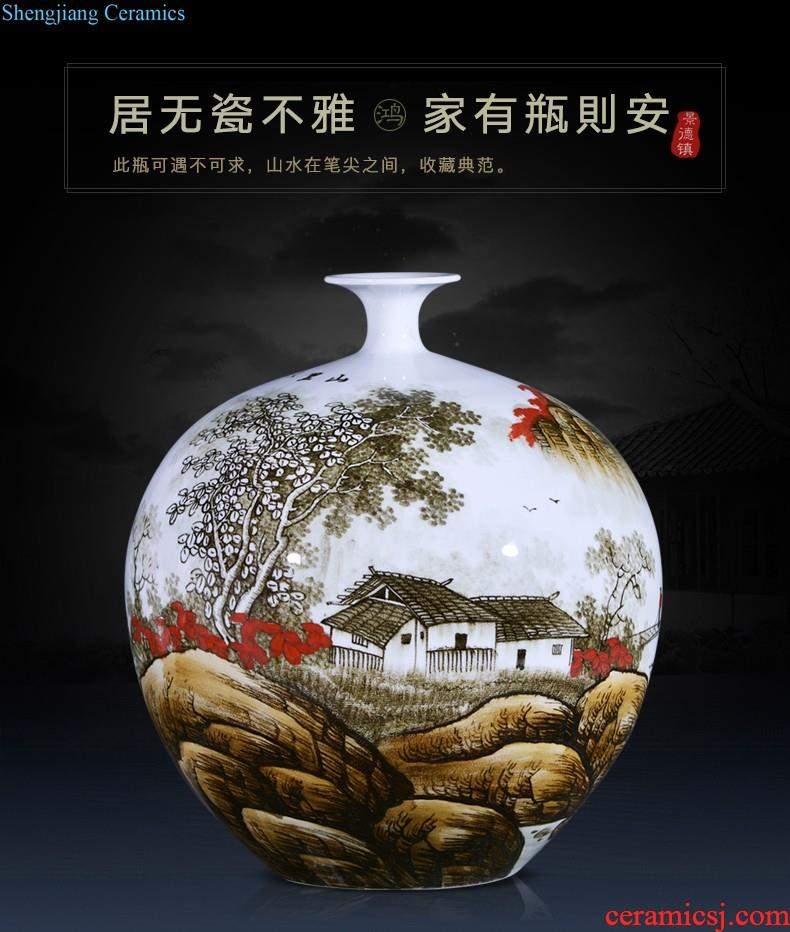 Jingdezhen ceramics vase imitation yongzheng colored enamel flower arranging furnishing articles new Chinese style restoring ancient ways home sitting room adornment