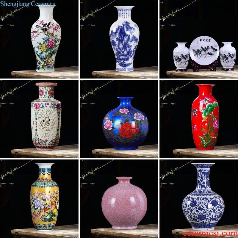 Jingdezhen ceramics vases, flower arranging famille rose porcelain furnishing articles sitting room TV ark of Chinese style household decorative arts and crafts