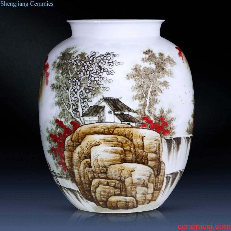 Jingdezhen porcelain ceramic colored enamel large vases, flower arranging landing place new Chinese style home sitting room adornment