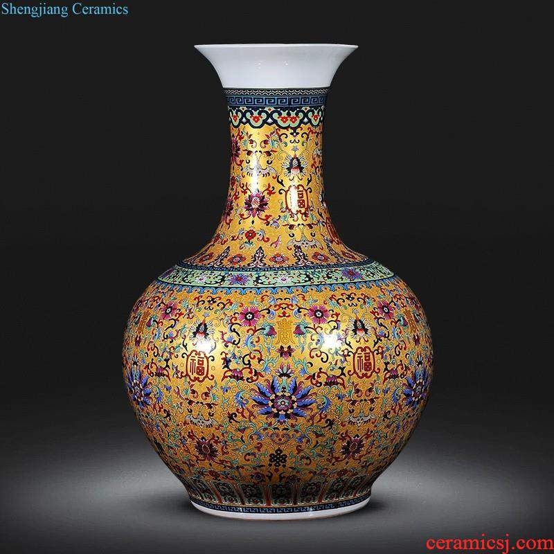 Jingdezhen ceramics vase hand-painted flower arranging medium plum bottle of new Chinese style living room home furnishing articles porcelain