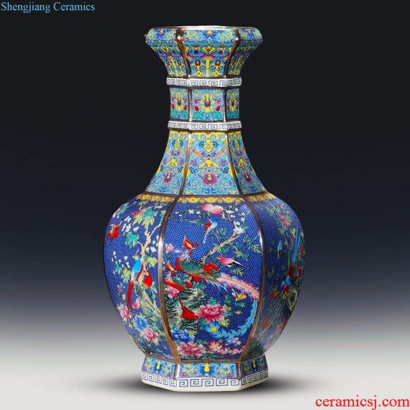 Jingdezhen ceramics of large vase furnishing articles large European colored enamel porcelain household adornment of contemporary sitting room