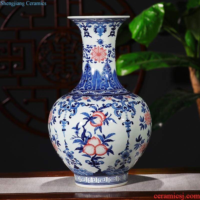 Jingdezhen ceramics hand-painted blue and white porcelain vases, flower arrangement furnishing articles new Chinese style living room TV ark home decoration