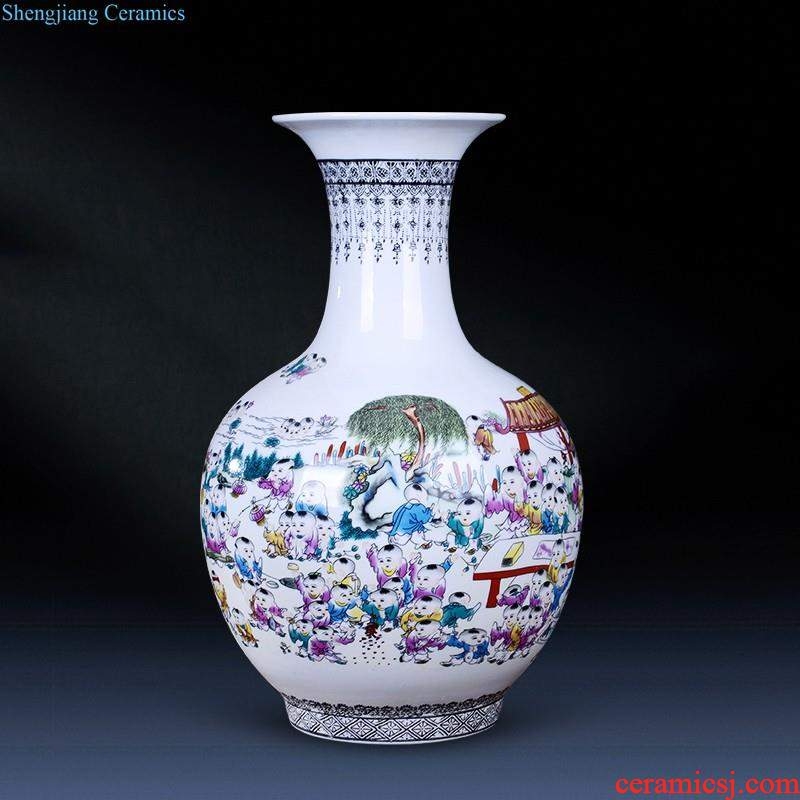 Jingdezhen porcelain vases, pottery and porcelain hand painted blue and white porcelain flower arranging place new Chinese style household adornment ornament sitting room