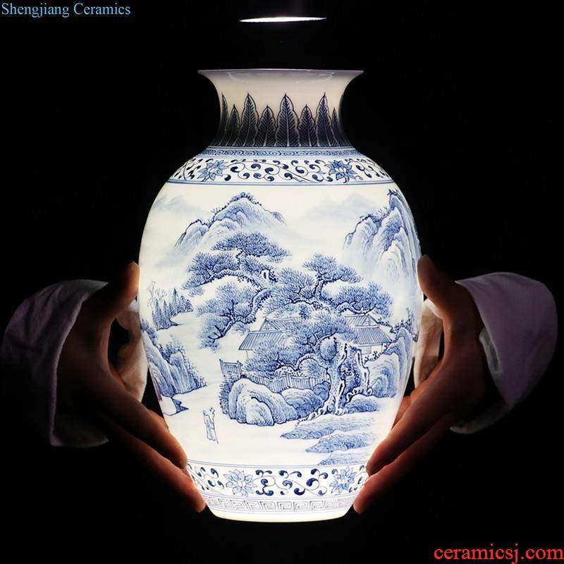 Jingdezhen ceramics vase hand-painted jixiangruyi sitting room of Chinese style household flower arranging TV ark adornment furnishing articles