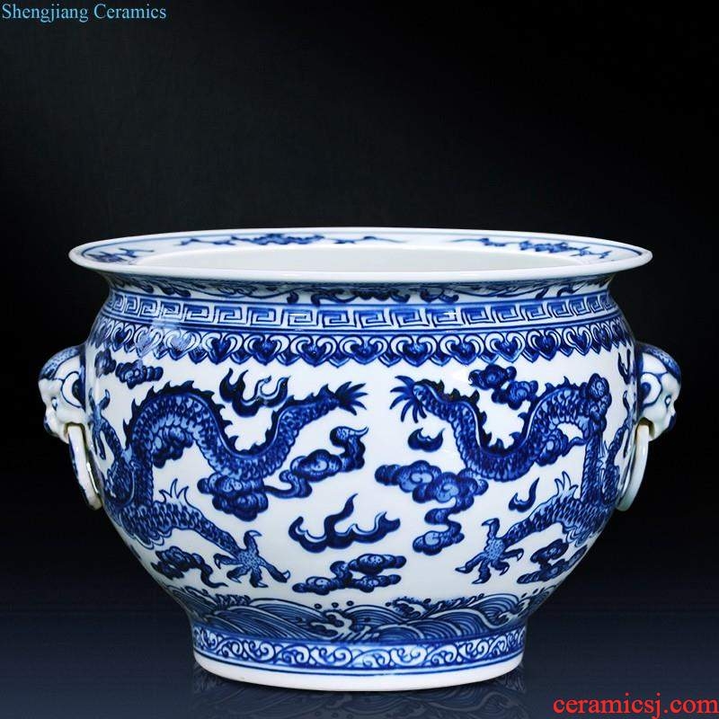 Jingdezhen ceramics hand-painted blue and white porcelain vase general storage jar jar of furnishing articles of new Chinese style household ornaments