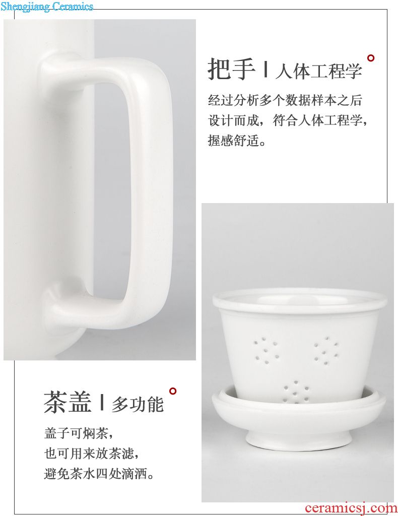 The three regular caddy large persimmon seal pot jingdezhen domestic large deposit S51100 wake receives tea storehouse