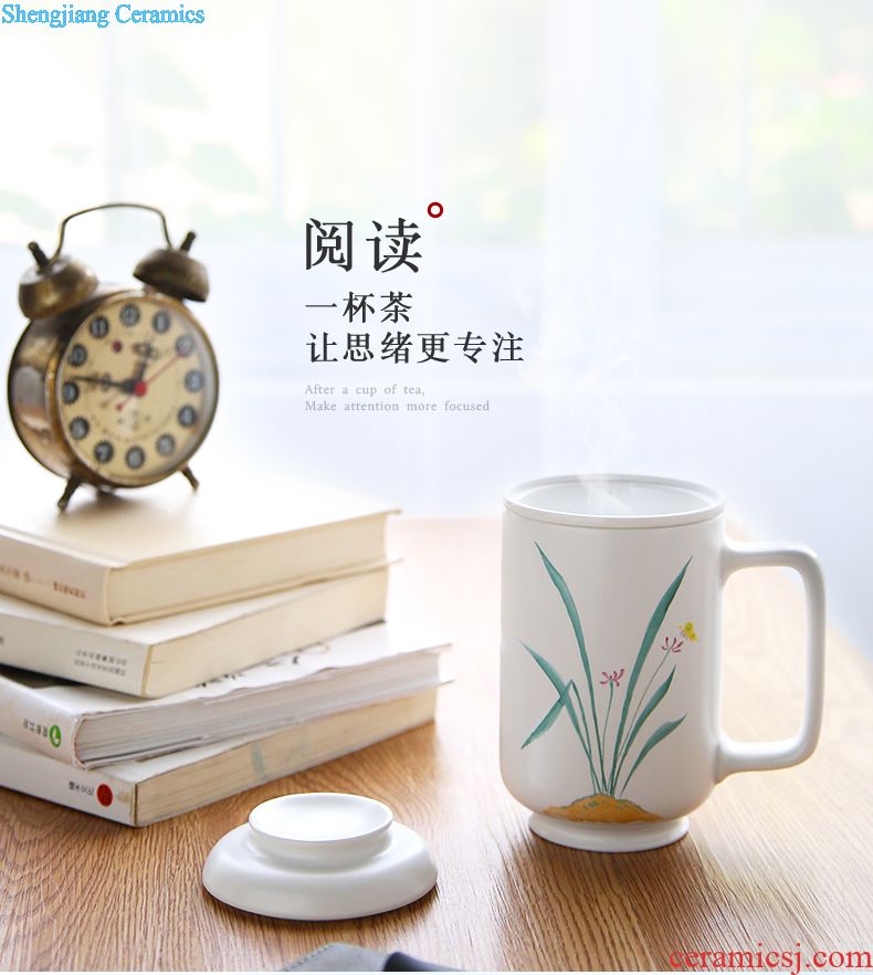 The three regular caddy large persimmon seal pot jingdezhen domestic large deposit S51100 wake receives tea storehouse