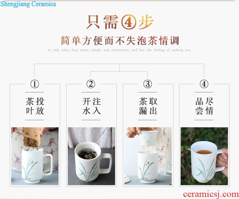 The three regular caddy large persimmon seal pot jingdezhen domestic large deposit S51100 wake receives tea storehouse