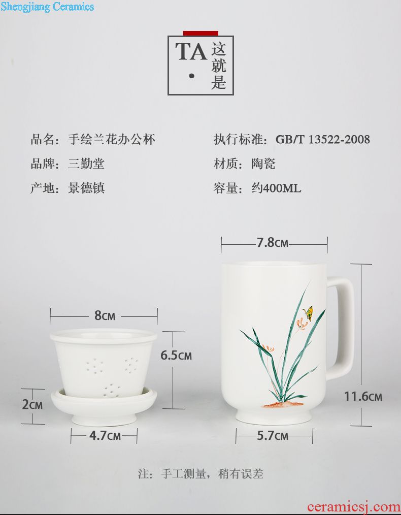 The three regular caddy large persimmon seal pot jingdezhen domestic large deposit S51100 wake receives tea storehouse