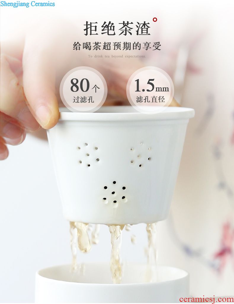 The three regular caddy large persimmon seal pot jingdezhen domestic large deposit S51100 wake receives tea storehouse