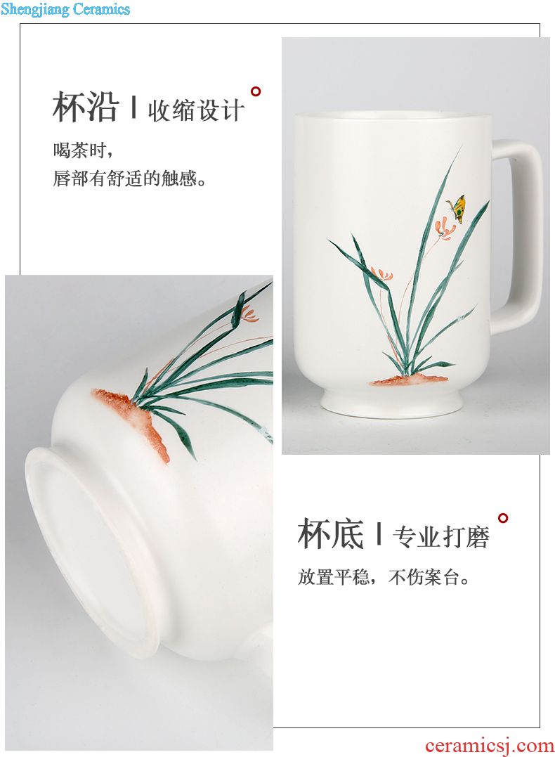 The three regular caddy large persimmon seal pot jingdezhen domestic large deposit S51100 wake receives tea storehouse