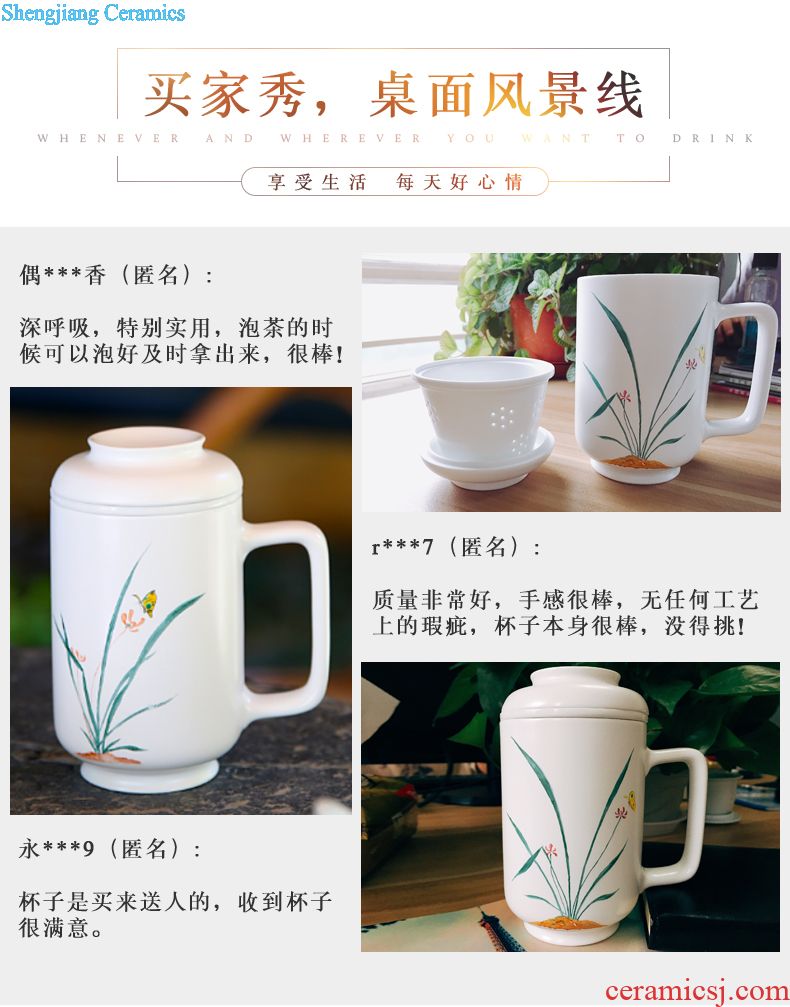 The three regular caddy large persimmon seal pot jingdezhen domestic large deposit S51100 wake receives tea storehouse