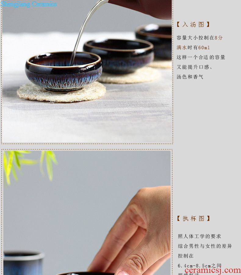 Three frequently hall your kiln cups Jingdezhen S44025 kung fu tea master cup single cup sample tea cup of black tea cup