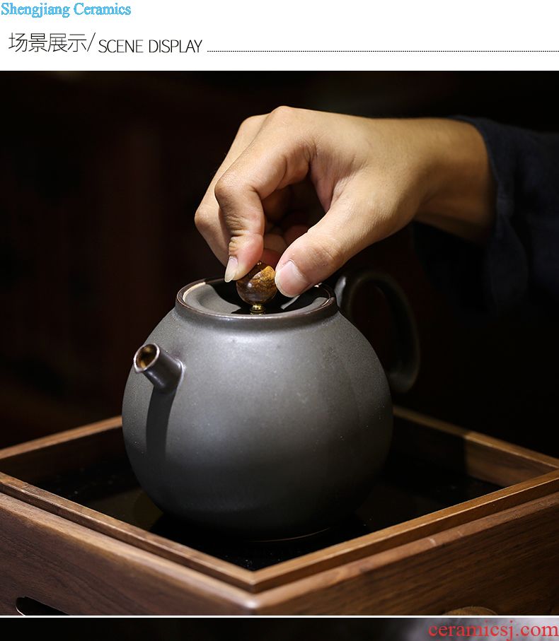The three frequently kung fu tea set Contracted the teapot hand grasp pot of whole household your kiln ceramic small tea cups