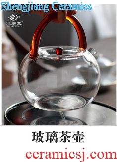 Three frequently hall jingdezhen ceramic tea pot mini seal pot portable tea tea set travel warehouse receives S51012