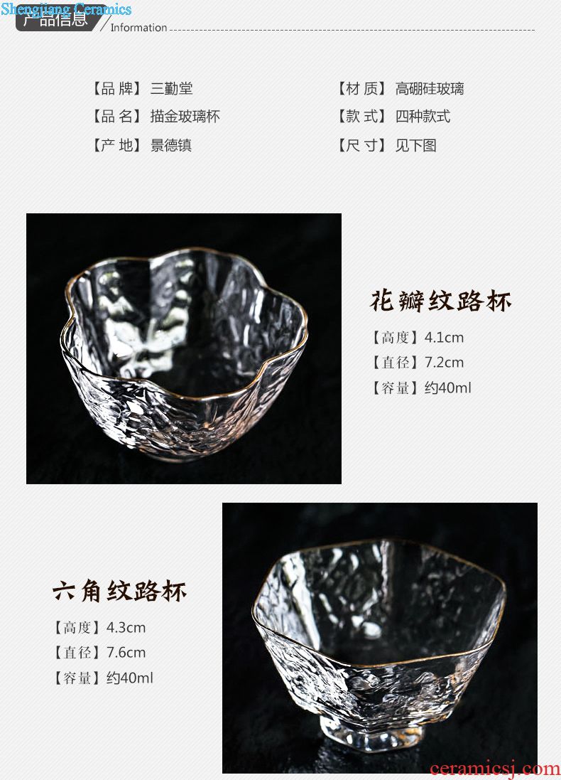 Three frequently tureen ceramics Make tea cup bowl of jingdezhen tea service hand-painted pastel three cups of large-sized S12009