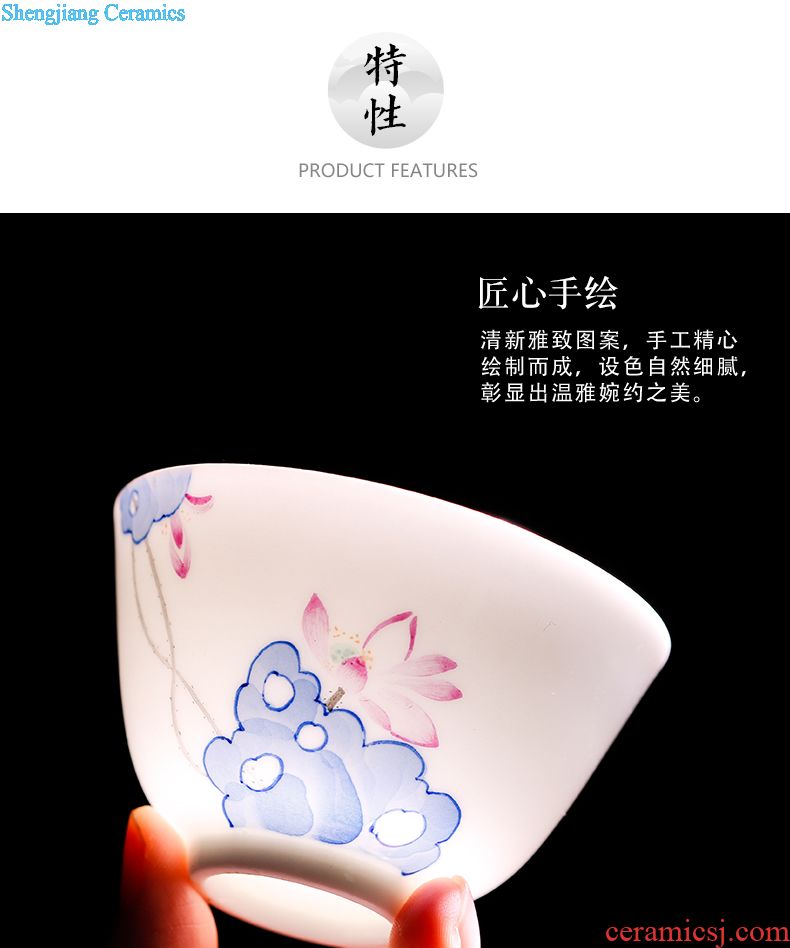 The three frequently do caddy small storage POTS of jingdezhen tea service hand-painted portable sealed cans portable S52015