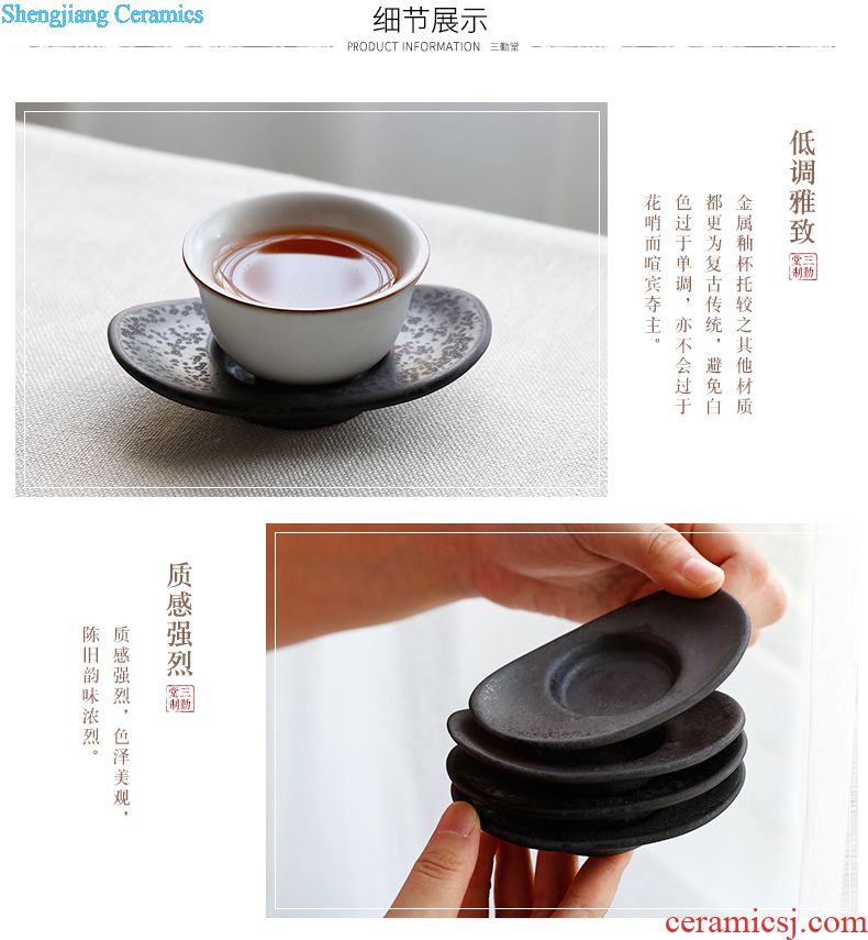 Three frequently kung fu tea cups Jingdezhen ceramic tea set master cup hand-painted lotus pumpkin sample tea cup S42105