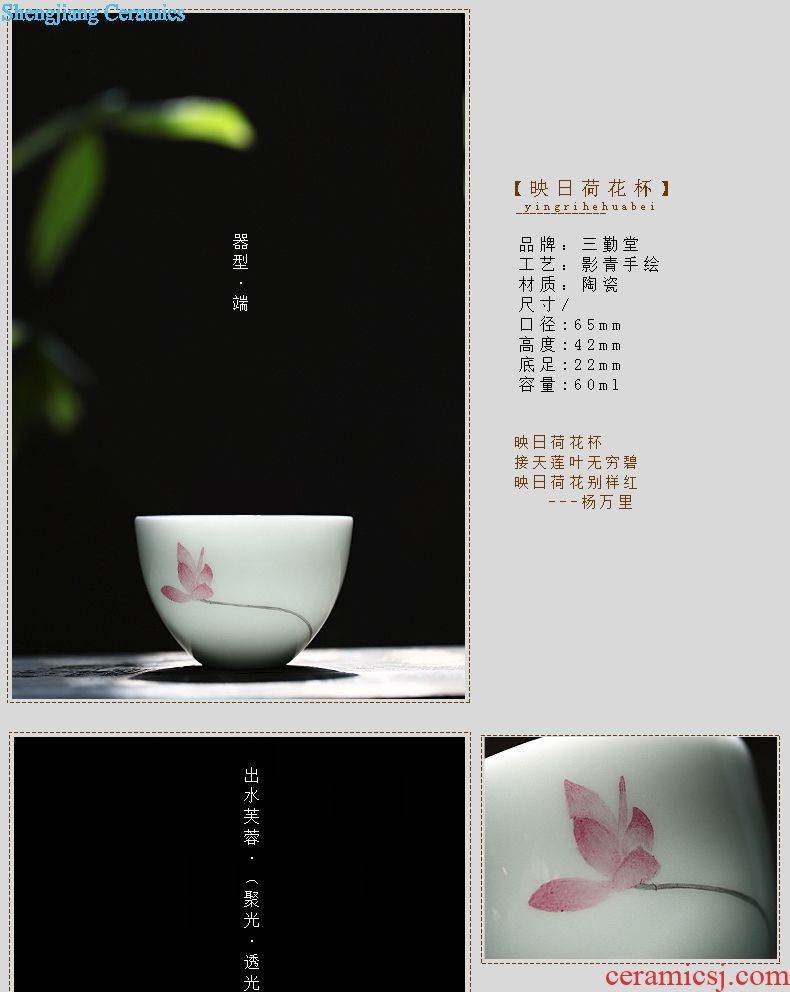 The three frequently kung fu jingdezhen ceramic cups manual hand-painted blue and white porcelain tea set small single cup S43010 sample tea cup