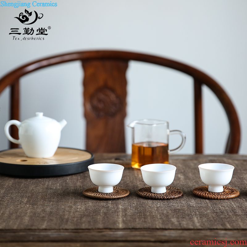 Three frequently kung fu tea set # jingdezhen ceramic hand-painted TZS256 teapot teacup of a complete set of 5 head group
