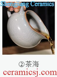 Three frequently persimmon tea pot pottery and porcelain Jingdezhen seal portable small wake POTS of tea warehouse travel home
