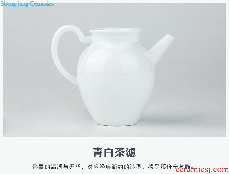 The three frequently tureen suit household sample tea cup of jingdezhen ceramic hand-painted kung fu tea set S13006 blue tie up branches