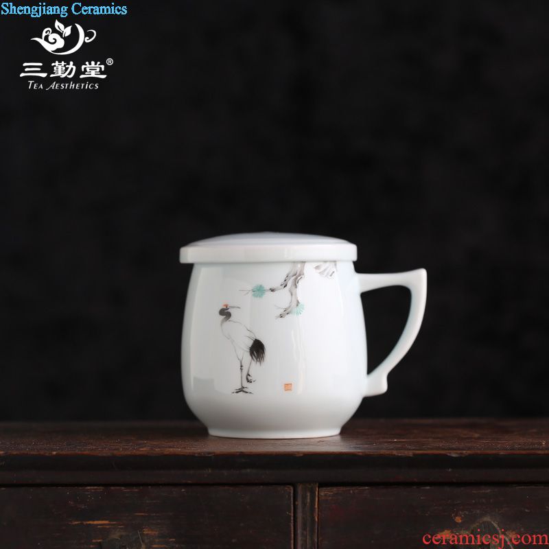 Three frequently small ceramic cups Jingdezhen kung fu tea set kiln white hand sample tea cup tea cup perfectly playable cup