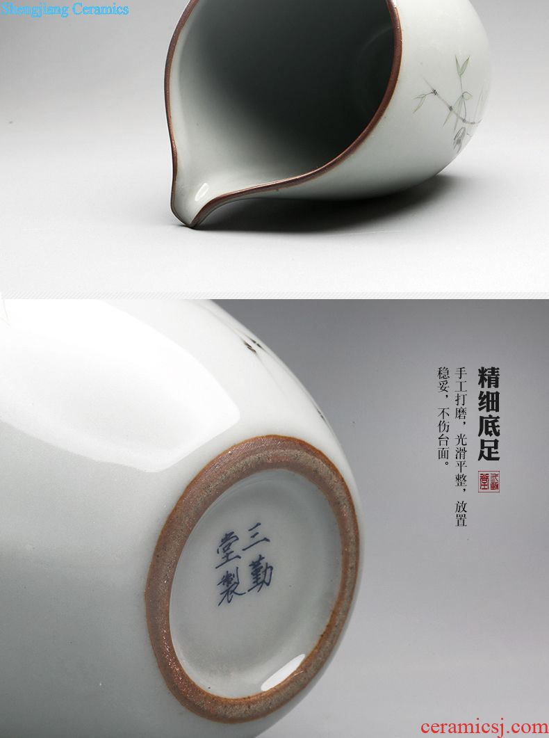 Three frequently tureen tea cups Jingdezhen ceramic large kung fu tea set only three bowl of pastel and tea cups