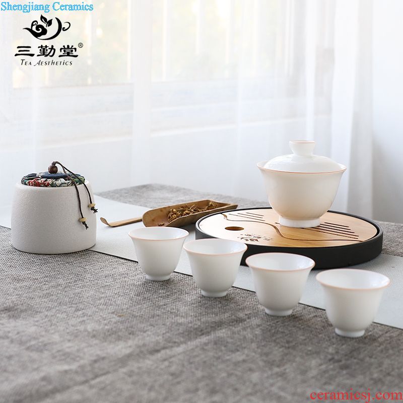 Three frequently don your kiln jingdezhen ceramic tea set on the teapot to keep tea S24006 household filter single pot