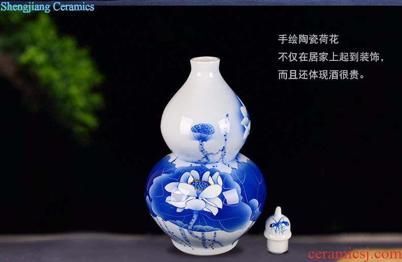 Ceramic bottle 20 jins 30 jins bubble bottle with ginseng wine jar tap grape wine bottle of white wine jars jars