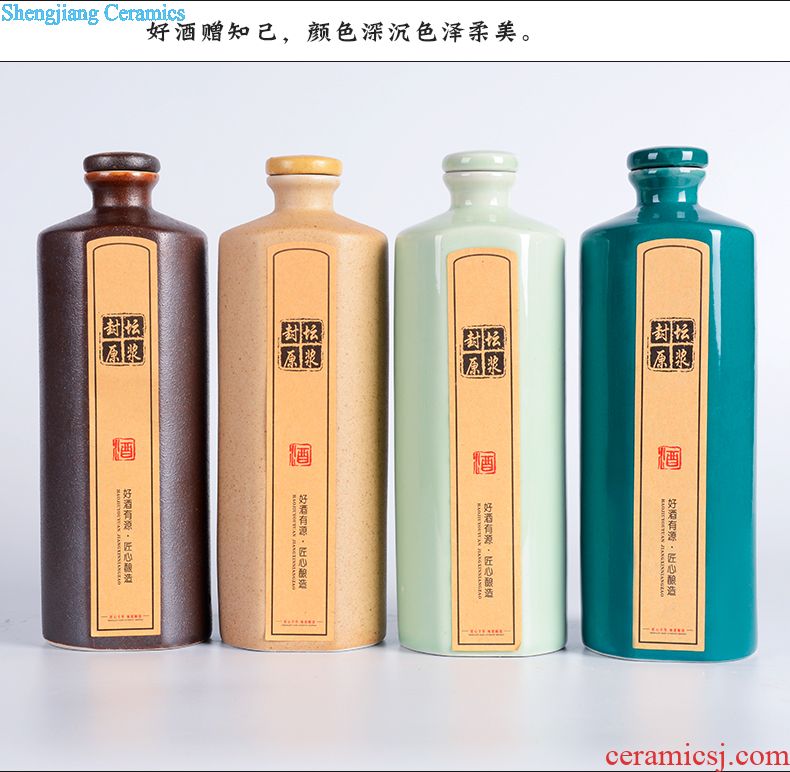 Five good big just Ceramic bottle collection 15 kg Jingdezhen decorative bottle Wine bottle of blue and white porcelain hand-painted