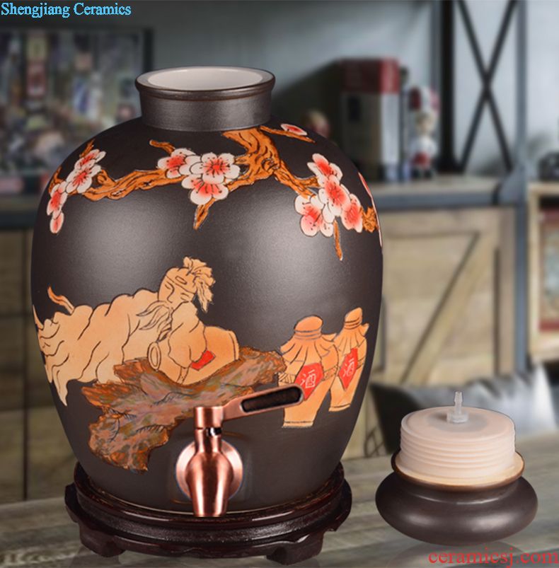 Jingdezhen ceramic jar At the end of the tea Bubble jars how it 10 jins 20 jins 30 jins of 50 kg is leading