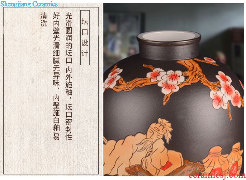 Jingdezhen ceramic jar At the end of the tea Bubble jars how it 10 jins 20 jins 30 jins of 50 kg is leading