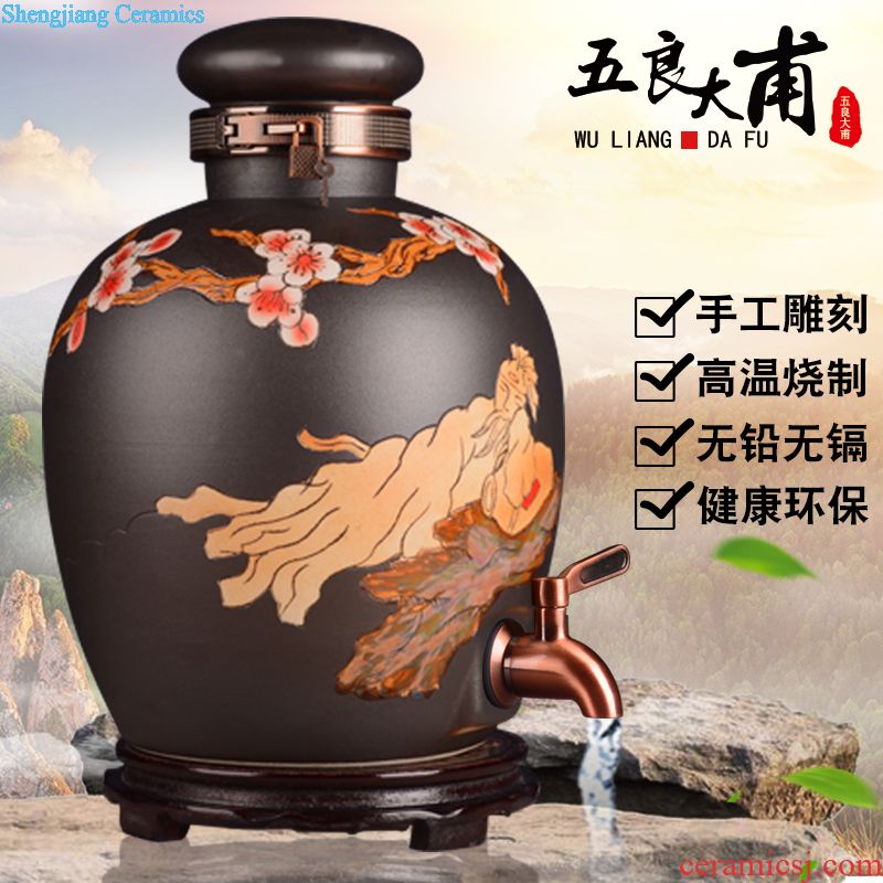 Jingdezhen ceramic jar At the end of the tea Bubble jars how it 10 jins 20 jins 30 jins of 50 kg is leading