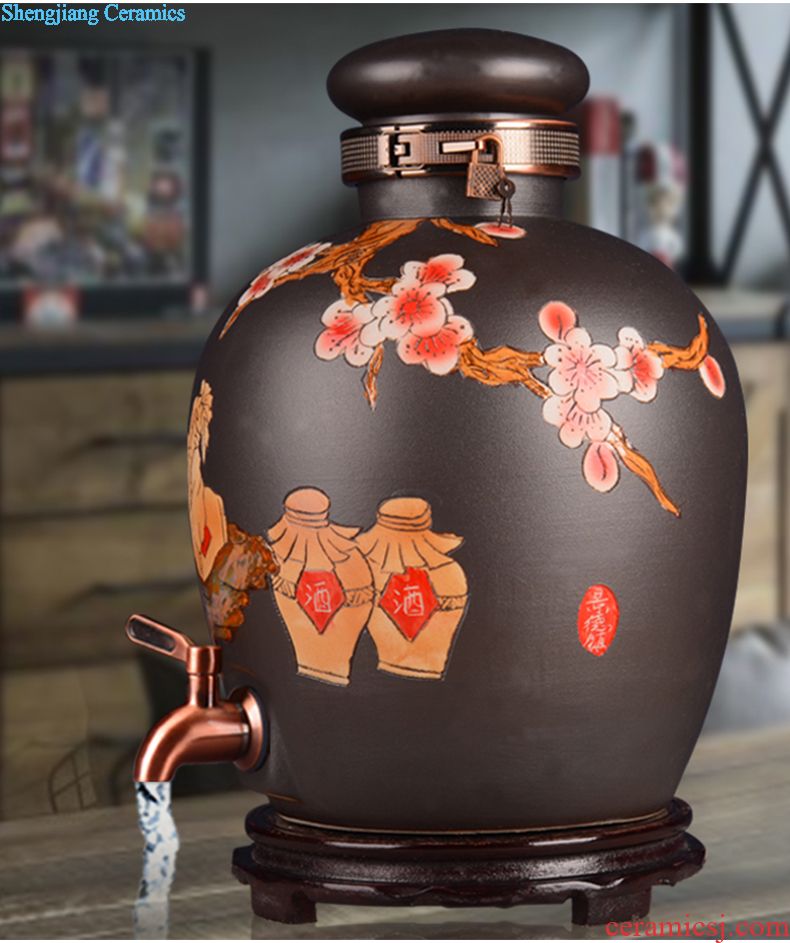 Jingdezhen ceramic jar At the end of the tea Bubble jars how it 10 jins 20 jins 30 jins of 50 kg is leading