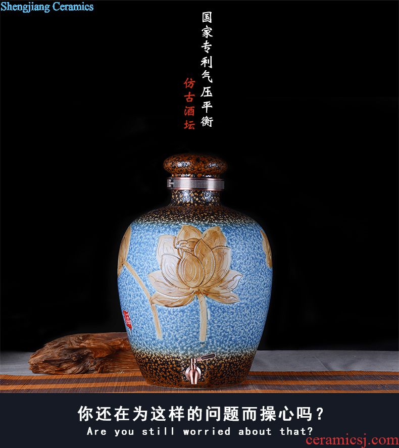 Jingdezhen ceramic barrel ricer box meter box storage insect-resistant moistureproof 5 kg10kg15 jin 20 jins 30 meters places with cover