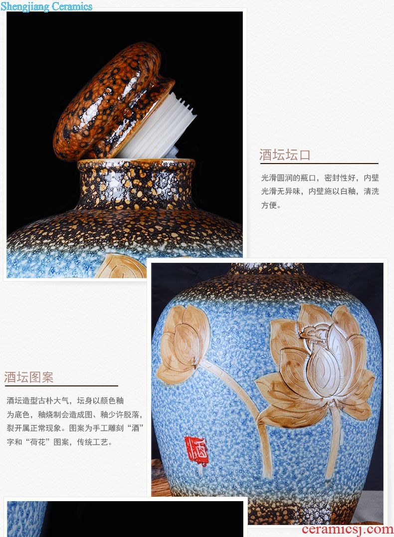 Jingdezhen ceramic barrel ricer box meter box storage insect-resistant moistureproof 5 kg10kg15 jin 20 jins 30 meters places with cover