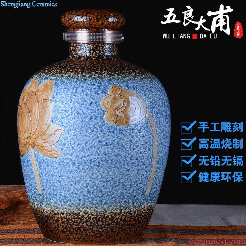 Jingdezhen ceramic barrel ricer box meter box storage insect-resistant moistureproof 5 kg10kg15 jin 20 jins 30 meters places with cover