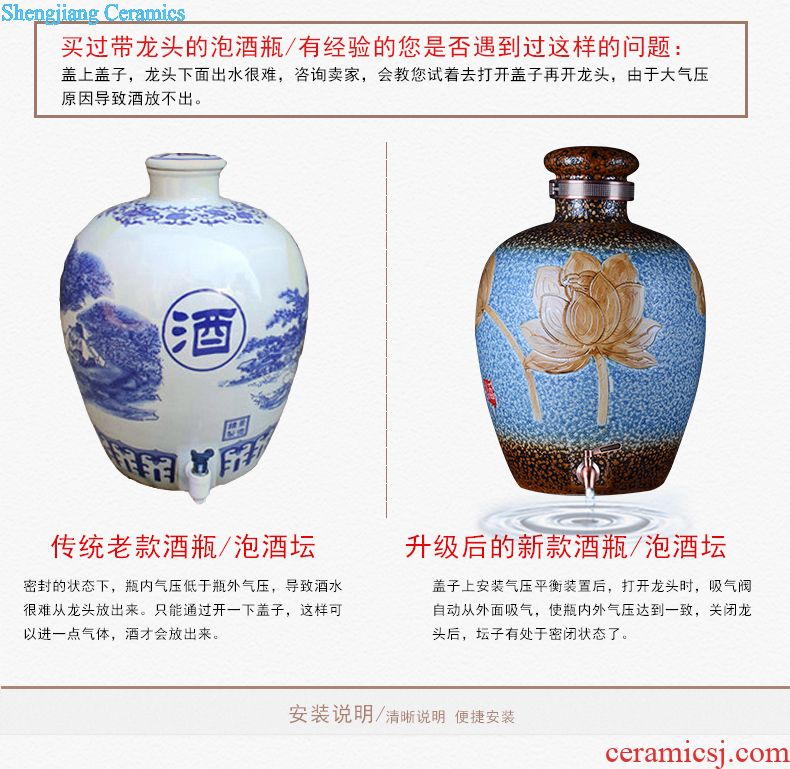 Jingdezhen ceramic barrel ricer box meter box storage insect-resistant moistureproof 5 kg10kg15 jin 20 jins 30 meters places with cover