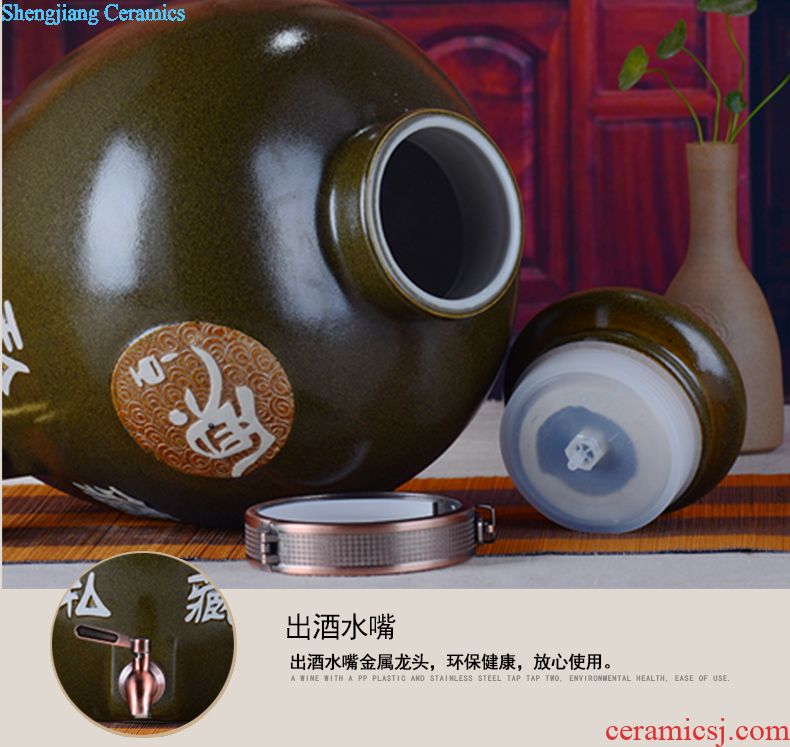 Jingdezhen ceramic jars 10 jins 20 jins 30 jins bubble jars bottle jars with leading wine jar it hip flask