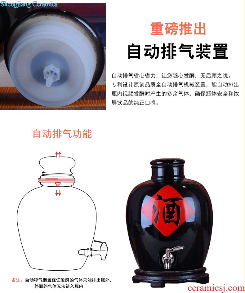 Jingdezhen ceramic jar enzyme altar medicated wine jar dip grape jars with leading 20 jins 30 jins 50 pounds